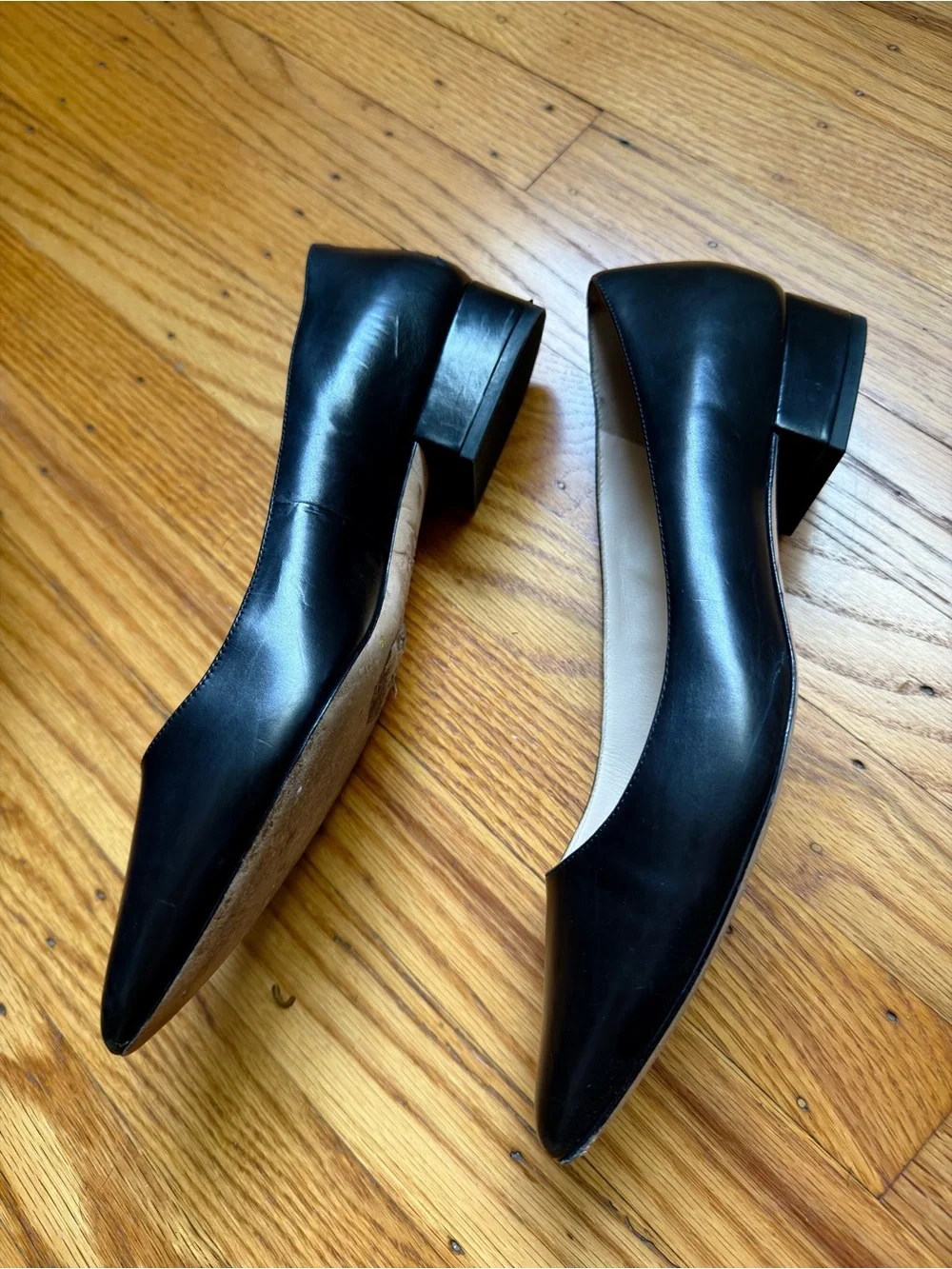 Cole Haan Black Pointed Toe Leather Flats
